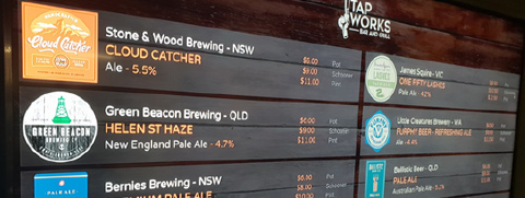 live menu - digital signage for breweries and bars